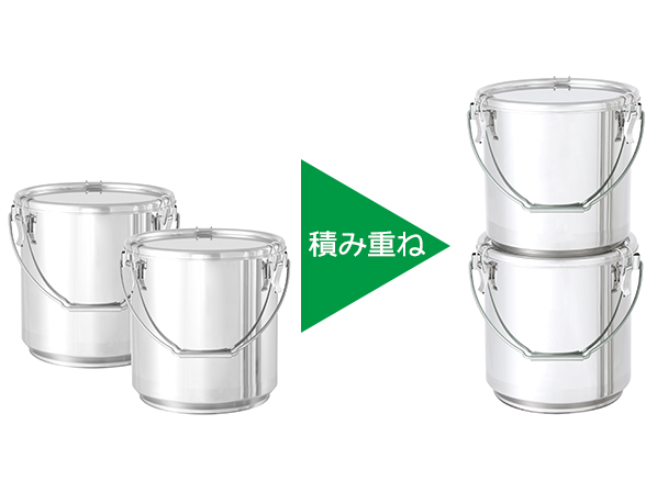 積み重ね式吊り下げ密閉容器積み重ね例