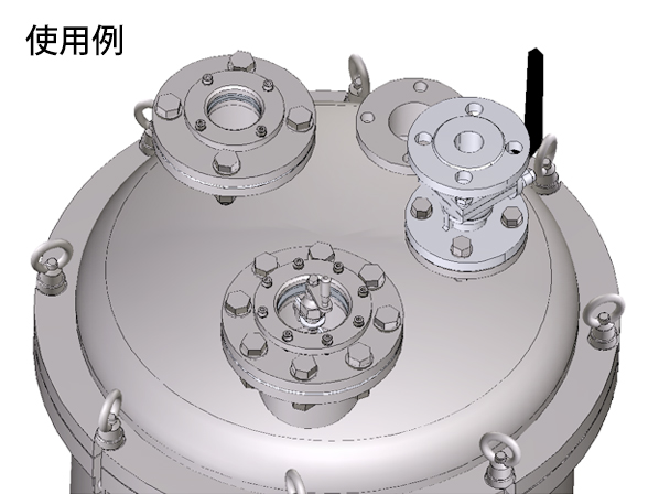 ワイパー付フランジ型のぞき窓イメージ