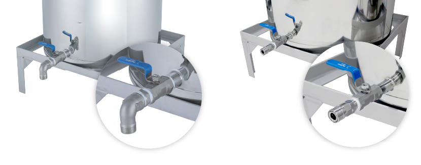 オプション加工例 排出口をカプラに変更 脱着が簡単です