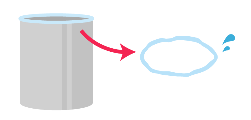 ステンレスタンクに取り付けられたシリコン製パッキンがぶよぶよになっているイラスト