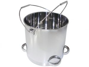 原料投入を両側からおこなえるステンレス容器