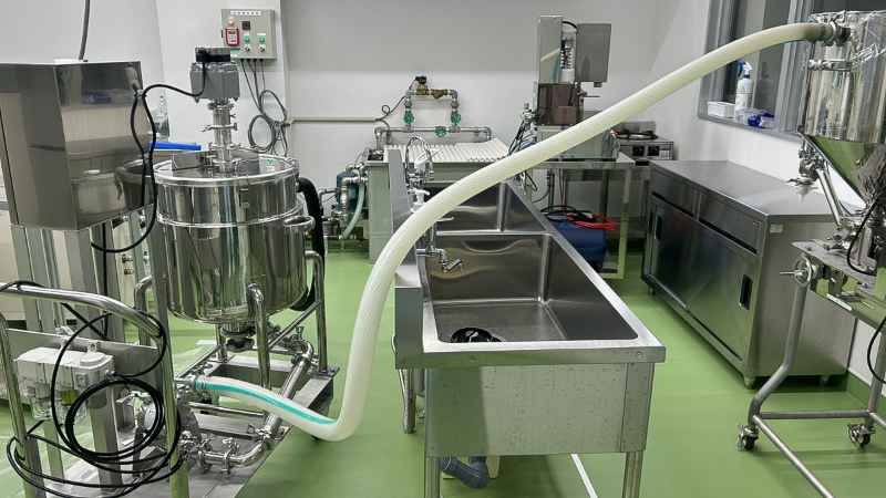 導入後：ポンプでの排出の様子