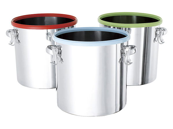 カラーシリコンパッキン付きステンレス容器