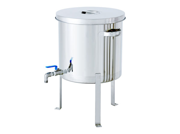 ボールバルブ付汎用容器 平鋼脚付【STV-FL】