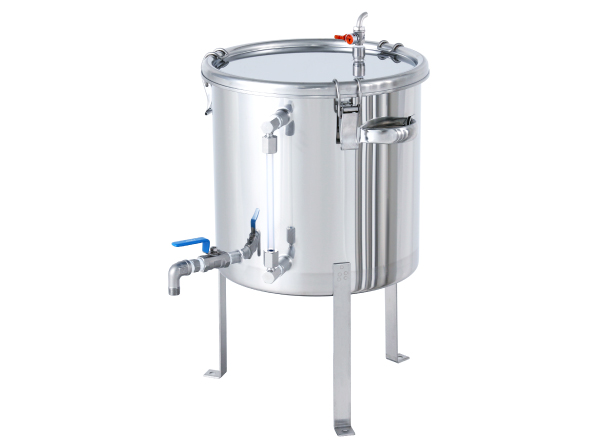 レベル計・バルブ付密閉容器 空気抜・平鋼脚付【CTHV-LV-AIV-FL】