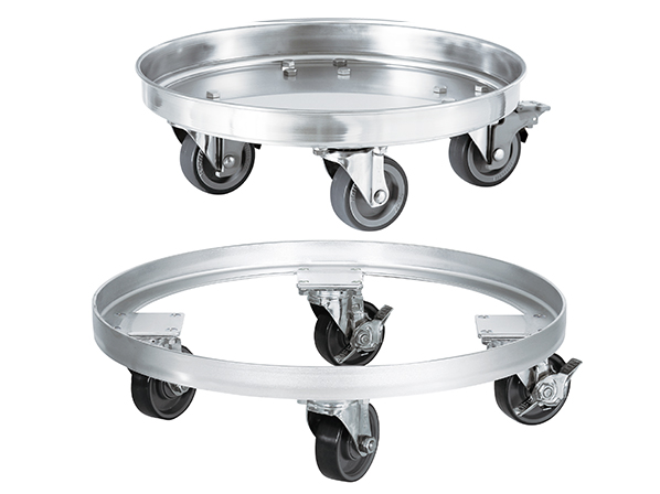 テーパー型容器専用台車（SUSウレタン車）【KMS-TP】