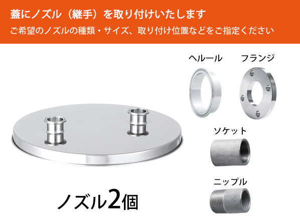 ノズル付蓋B（ノズルを2個取付）