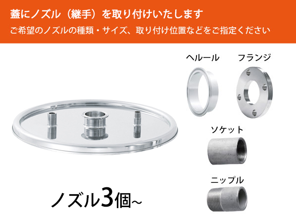 ノズル付蓋C（ノズルを3個取付）