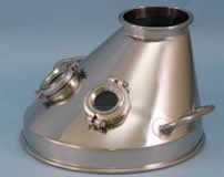 特注製品の紹介：覗き窓付き偏心シュート