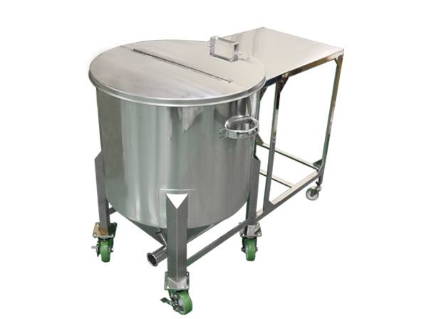 【特注事例】化学メーカー様 納入事例を公開しました：作業台付ホッパー型容器