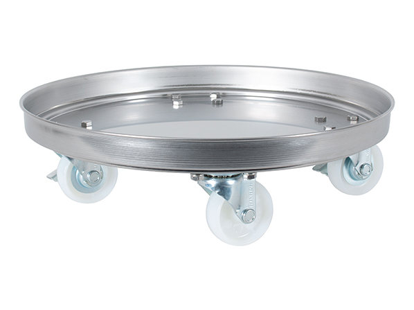 【採用事例】白ナイロン車輪付き容器運搬用台車